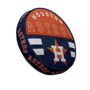 MLB Houston Astros 15" Plushie Circle Pillow Couch Man Cave New